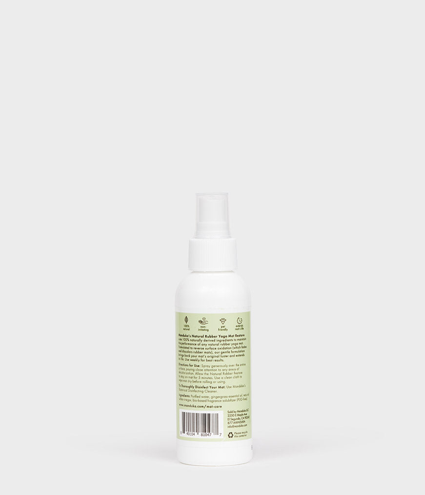 Manduka Natural Rubber Yoga Mat Restore Spray - Gingergrass (8 oz/237 ml)